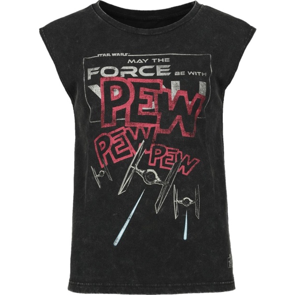 Star Wars PEW PEW PEW Dámský tank top černá - Merchstore.cz