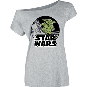 Star Wars The Mandalorian - Grogu Spacewalk Dámské tričko šedá - Merchstore.cz