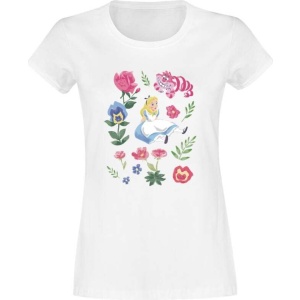 Alice in Wonderland Alice Friends Flowers Dámské tričko bílá - Merchstore.cz