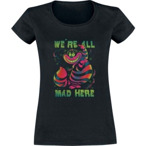 Alice in Wonderland Chesire Rainbow Dámské tričko černá - Merchstore.cz