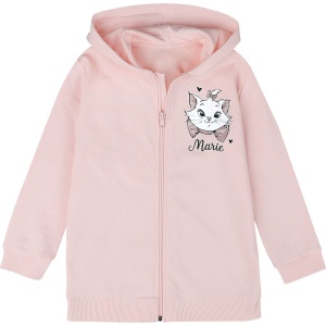 Aristocats Marie detská mikina s kapucí na zip světle růžová - Merchstore.cz