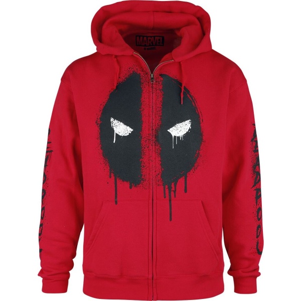 Deadpool Deadpool - Logo Mikina s kapucí na zip červená - Merchstore.cz