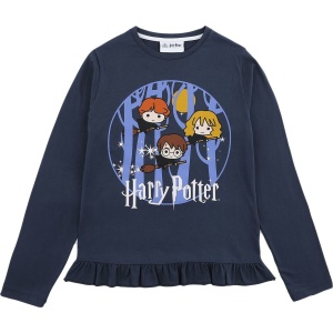 Harry Potter Kids - Chibi detské tricko - dlouhý rukáv modrá - Merchstore.cz