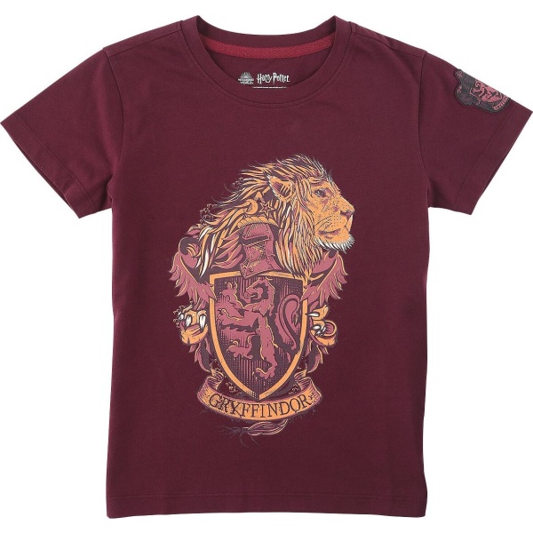 Harry Potter Kids - Gryffindor detské tricko tmavě červená - Merchstore.cz