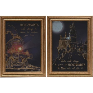 Harry Potter Sada obrázků Hogwarts Express + Hogwarts Zarámovaný obraz vícebarevný - Merchstore.cz