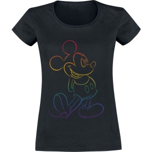 Mickey & Minnie Mouse Rainbow Micky Dámské tričko černá - Merchstore.cz