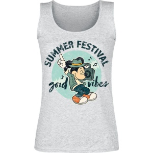 Mickey & Minnie Mouse Summer Festival - Good Vibes Dámský top šedá - Merchstore.cz