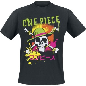 One Piece One Piece - Skull Neon Tričko černá - Merchstore.cz