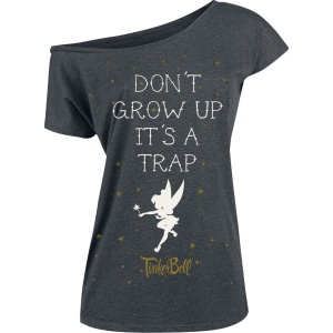 Peter Pan Tinker Bell - Don't Grow Up Dámské tričko tmavě prošedivělá - Merchstore.cz