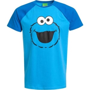 Sesame Street Cookie Monster Face Tričko modrá - Merchstore.cz