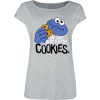 Sesame Street Me Just Here For Cookies Dámské tričko šedá - Merchstore.cz