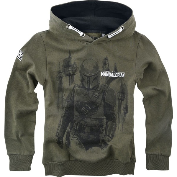 Star Wars Kids - The Mandalorian - Bounty Hunter detská mikina s kapucí khaki - Merchstore.cz