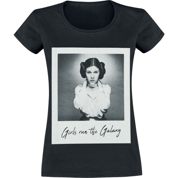 Star Wars Leia - Girls Run The Galaxy Dámské tričko černá - Merchstore.cz