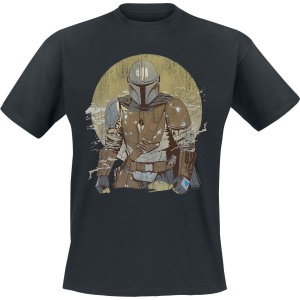 Star Wars The Mandalorian - Vintage Tričko černá - Merchstore.cz