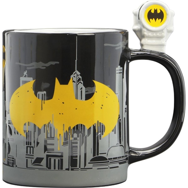 Batman 3D hrnek Bat Signal and Batman Hrnek cerná/šedá/žlutá - Merchstore.cz