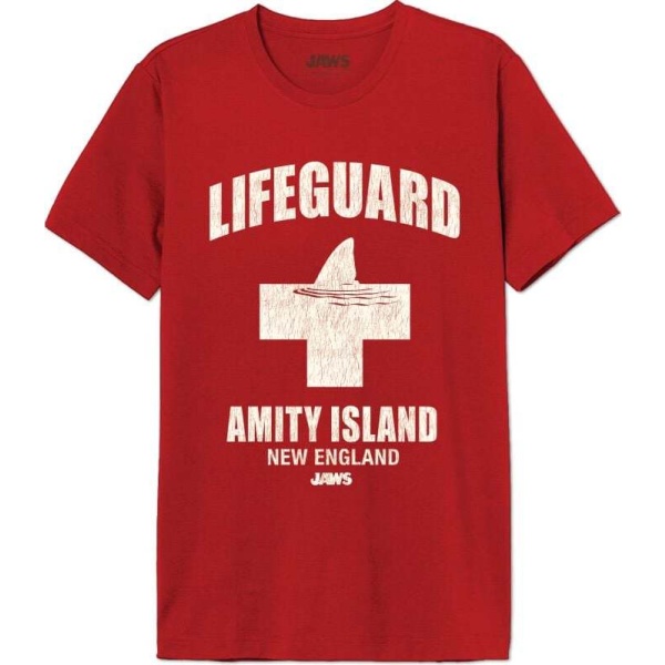 Der weisse Hai Lifeguard Amity Island Tričko červená - Merchstore.cz