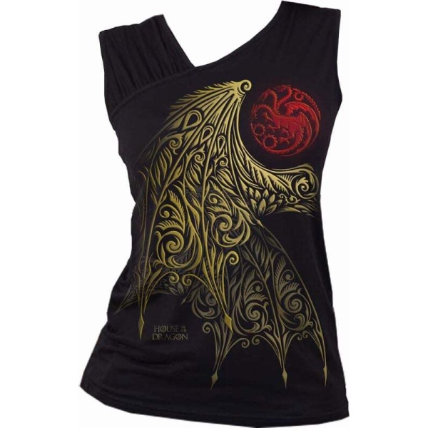 Game Of Thrones House of the Dragon - Wing Logo Dámský top černá - Merchstore.cz