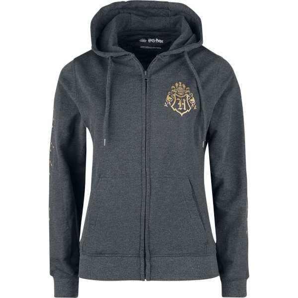 Harry Potter Hogwarts Home Dámská mikina s kapucí na zip charcoal - Merchstore.cz