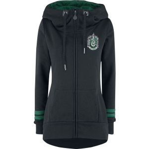 Harry Potter Slytherin Dámská mikina s kapucí na zip černá - Merchstore.cz