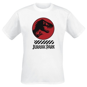 Jurassic Park T-Rex Warning Tričko bílá - Merchstore.cz