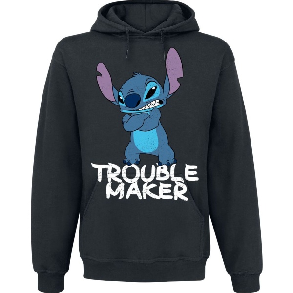 Lilo & Stitch Stitch - Trouble Maker Mikina s kapucí černá - Merchstore.cz