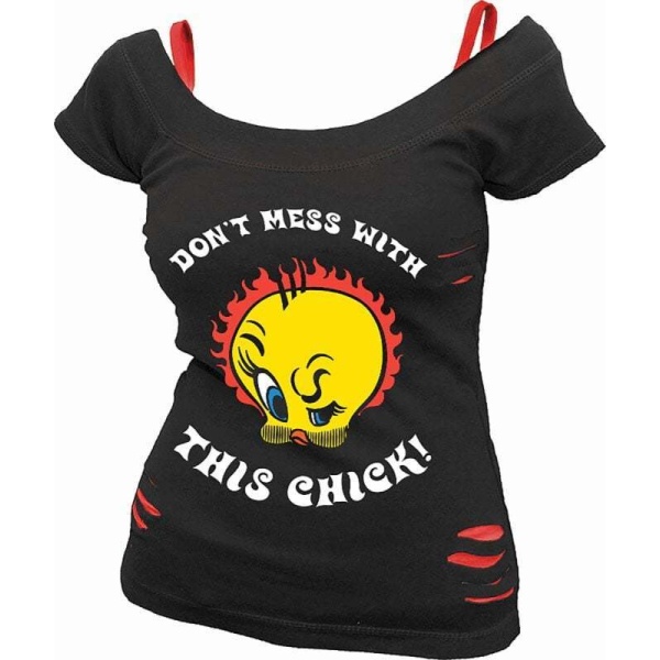 Looney Tunes Tweety - Tough Chick Dámské tričko černá - Merchstore.cz