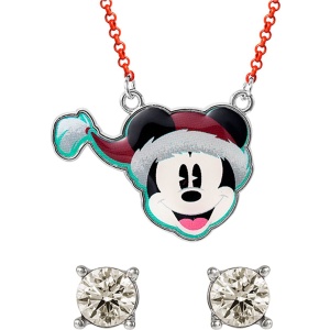 Mickey & Minnie Mouse Sada náhrdelníku a náušníc Christmas Sada šperků stríbrná - Merchstore.cz