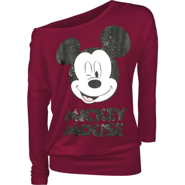 Mickey & Minnie Mouse Twinkle Dámské tričko s dlouhými rukávy červená - Merchstore.cz