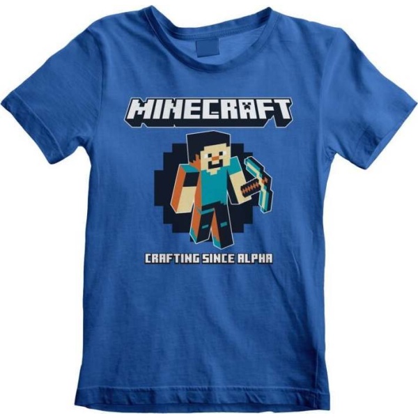 Minecraft Crafting Since Alpha detské tricko modrá - Merchstore.cz