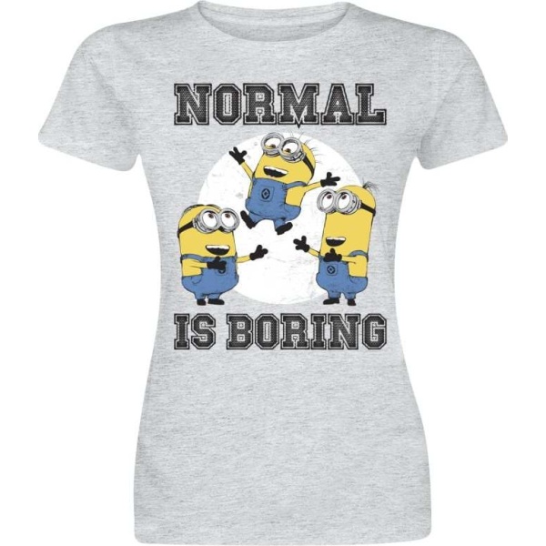 Minions Normal life is boring Dámské tričko šedá - Merchstore.cz