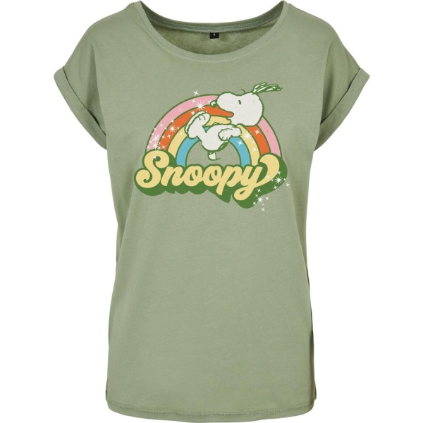 Peanuts Snoopy - Retro Rainbow Dámské tričko zelená - Merchstore.cz