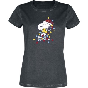 Peanuts Snoopy und Woodstock Dámské tričko černá - Merchstore.cz