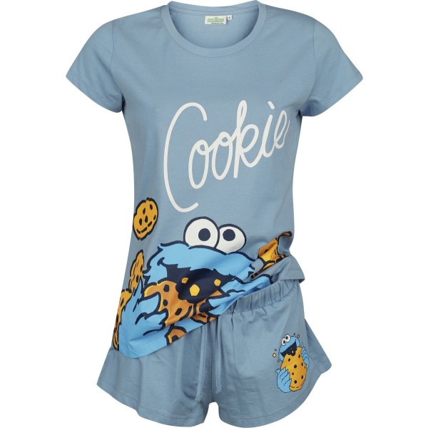 Sesame Street Krümelmonster - Cookie pyžama modrá - Merchstore.cz