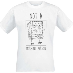 SpongeBob SquarePants Not a morning Person Tričko bílá - Merchstore.cz