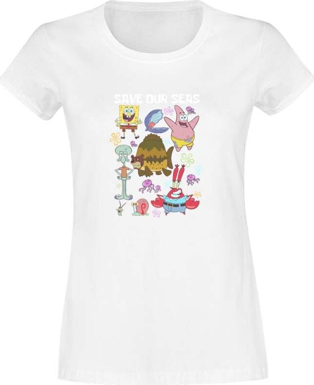 SpongeBob SquarePants Save the Sea Life Dámské tričko bílá - Merchstore.cz SpongeBob SquarePants Save the Sea Life Dámské tričko bílá - Merchstore.cz