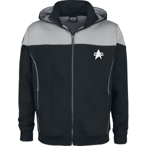 Star Trek Picard Mikina s kapucí na zip cerná/šedá - Merchstore.cz