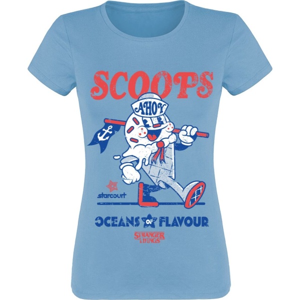 Stranger Things Scoops Ahoy Dámské tričko modrá - Merchstore.cz