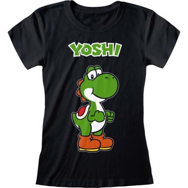 Super Mario Yoshi Name Tag Dámské tričko černá - Merchstore.cz