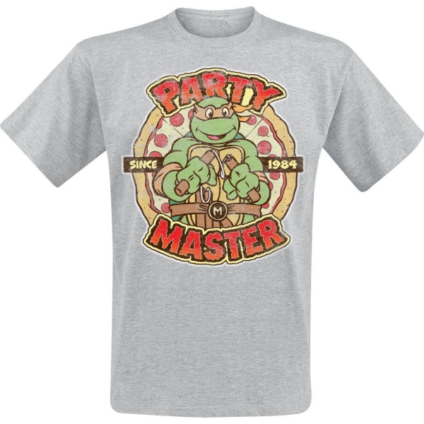 Teenage Mutant Ninja Turtles Party Master Tričko šedá - Merchstore.cz