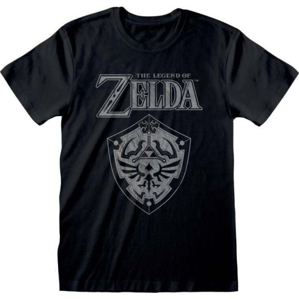 The Legend Of Zelda Distressed Shield Tričko černá - Merchstore.cz