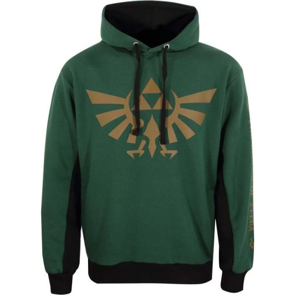 The Legend Of Zelda Hyrule and Symbols Mikina s kapucí tmave zelená - Merchstore.cz