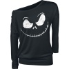 The Nightmare Before Christmas Jack Skellington - Face Dámské tričko s dlouhými rukávy černá - Merchstore.cz