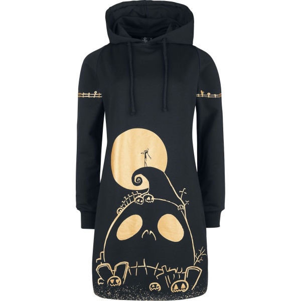 The Nightmare Before Christmas Jack Skellington - Skull Šaty s kapucí černá - Merchstore.cz