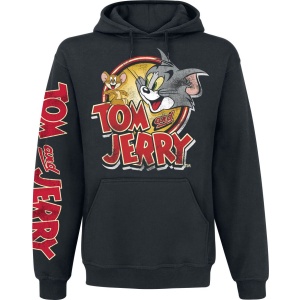 Tom And Jerry Cartoon Logo Mikina s kapucí černá - Merchstore.cz