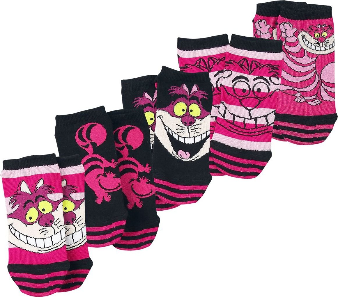 Alice in Wonderland Grinsekatze Ponožky ružová/cerná - Merchstore.cz Alice in Wonderland Grinsekatze Ponožky ružová/cerná - Merchstore.cz