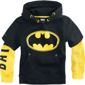 Batman Kids - Logo detská mikina s kapucí cerná/žlutá - Merchstore.cz