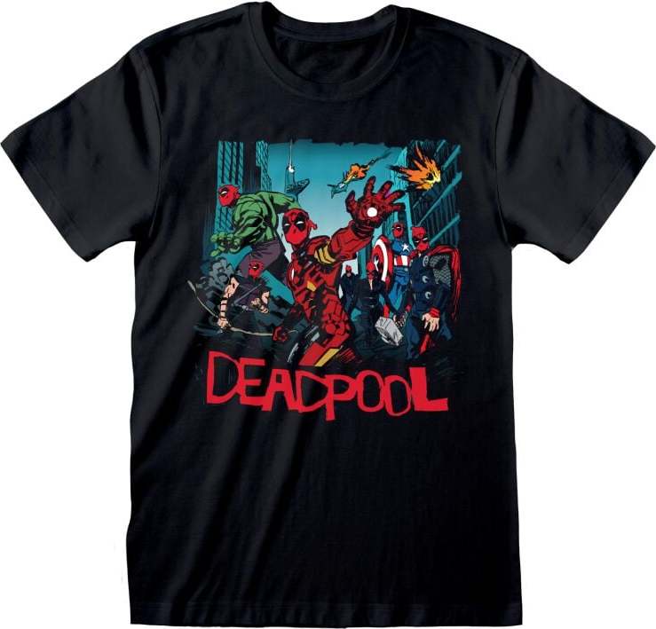 Deadpool Avengers Spoof Tričko černá - Merchstore.cz Deadpool Avengers Spoof Tričko černá - Merchstore.cz