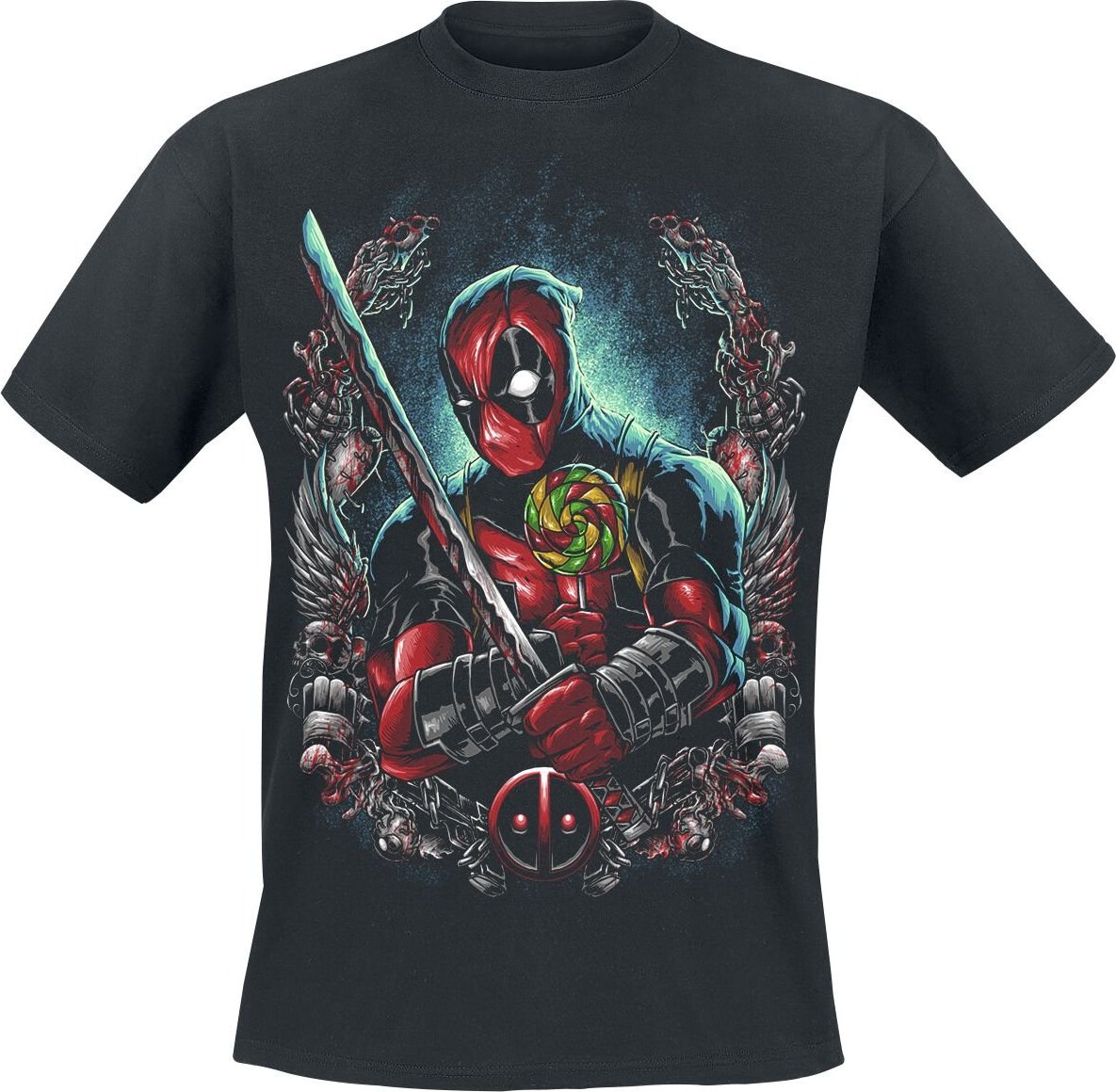 Deadpool Lollipop Tričko černá - Merchstore.cz Deadpool Lollipop Tričko černá - Merchstore.cz