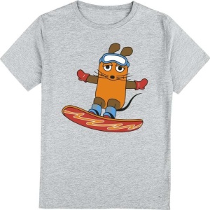 Die Sendung mit der Maus Die Maus - Wintersport - Snowboard detské tricko prošedivelá - Merchstore.cz