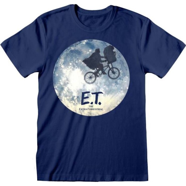 E.T. - Der Ausserirdische Moon Silhouette Tričko modrá - Merchstore.cz